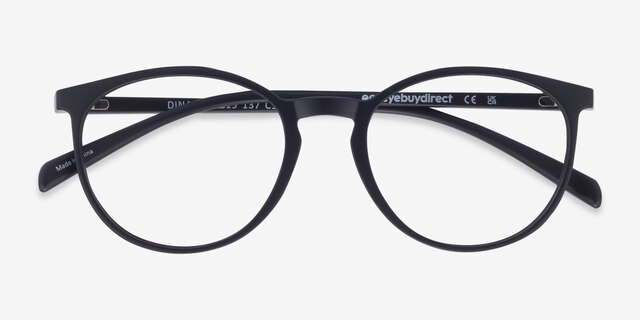 Dinah Matte Black PlastiqueMontures de lunettes de vue d'EyeBuyDirect, Vue Rapprochée