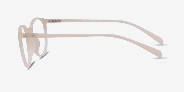 Dinah Matte White PlastiqueMontures de lunettes de vue d'EyeBuyDirect, Vue de Côté