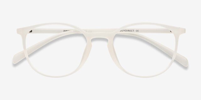 Dinah Matte White PlastiqueMontures de lunettes de vue d'EyeBuyDirect, Vue Rapprochée