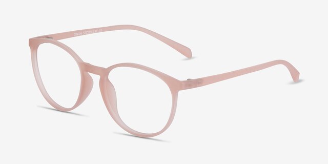 Dinah Matte Pink PlasticEyeglass Frames from EyeBuyDirect, Angle View