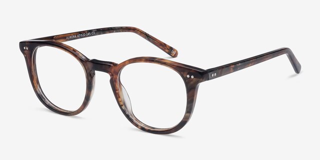 Aurora Marbled Havana AcetateEyeglass Frames from EyeBuyDirect, Angle View