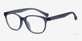 Moody Matte Gray Plastique Montures de lunettes de vue d'EyeBuyDirect, Vue d'Angle