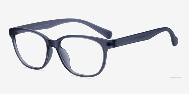 Moody Matte Gray PlastiqueMontures de lunettes de vue d'EyeBuyDirect, Vue d'Angle