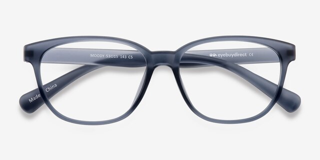Moody Matte Gray PlastiqueMontures de lunettes de vue d'EyeBuyDirect, Vue Rapprochée