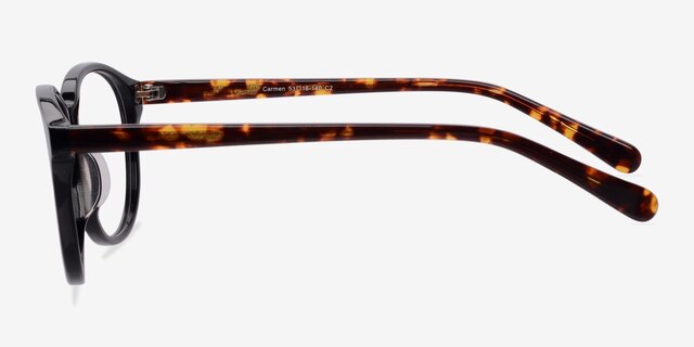 Carmen Black & Tortoise AcetateEyeglass Frames from EyeBuyDirect, Side View