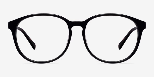 Carmen Black AcetateEyeglass Frames from EyeBuyDirect, Front View