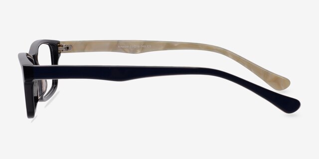 Amoure Black & Ivory AcetateEyeglass Frames from EyeBuyDirect, Side View
