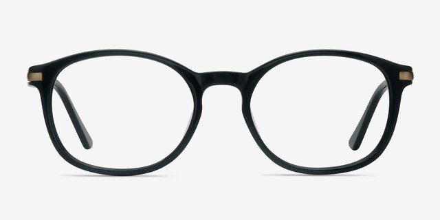 New Bedford Black AcetateEyeglass Frames from EyeBuyDirect, Front View