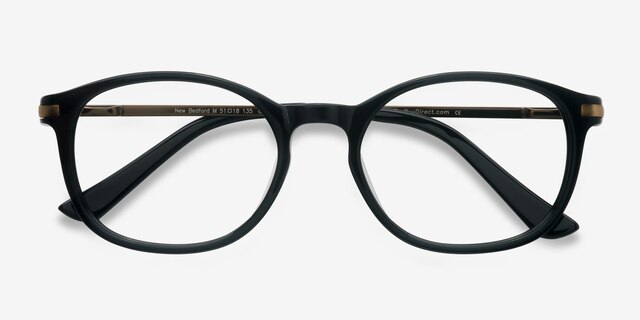 New Bedford Black AcetateEyeglass Frames from EyeBuyDirect, Closed View