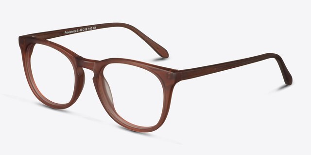 Providence Matte Brown AcetateEyeglass Frames from EyeBuyDirect, Angle View