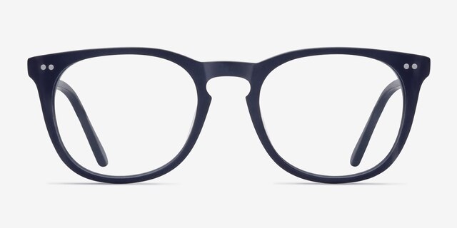 Providence Matte Navy AcetateEyeglass Frames from EyeBuyDirect, Front View