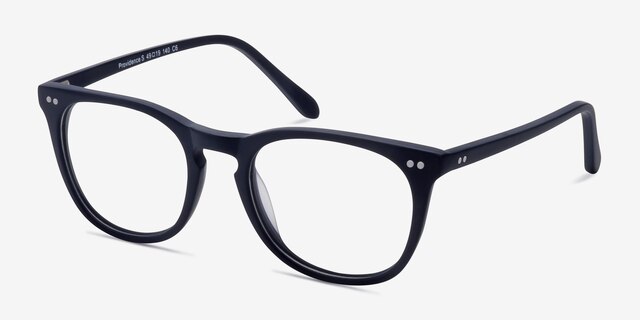 Providence Matte Navy AcetateEyeglass Frames from EyeBuyDirect, Angle View