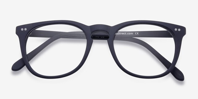 Providence Matte Navy AcetateEyeglass Frames from EyeBuyDirect, Closed View