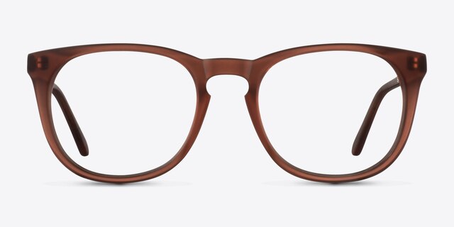 Providence Matte Brown AcetateEyeglass Frames from EyeBuyDirect, Front View