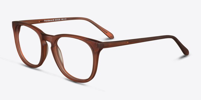 Providence Matte Brown AcetateEyeglass Frames from EyeBuyDirect, Angle View