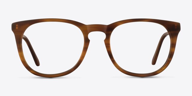 Providence Brown Striped AcetateEyeglass Frames from EyeBuyDirect, Front View