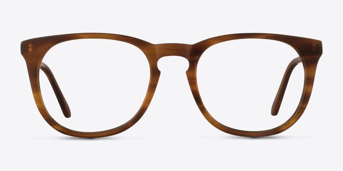 Providence Brown Striped Acetate Eyeglass Frames from EyeBuyDirect