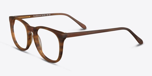 Providence Brown Striped AcetateEyeglass Frames from EyeBuyDirect, Angle View