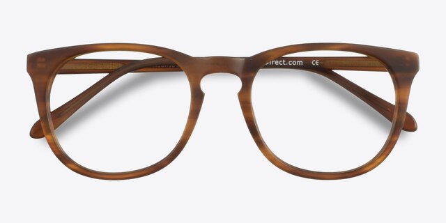 Providence Brown Striped AcetateEyeglass Frames from EyeBuyDirect, Closed View