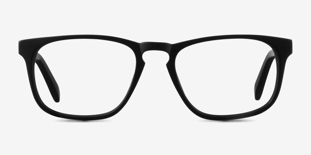 Rhode Island Matte Black AcetateEyeglass Frames from EyeBuyDirect, Front View