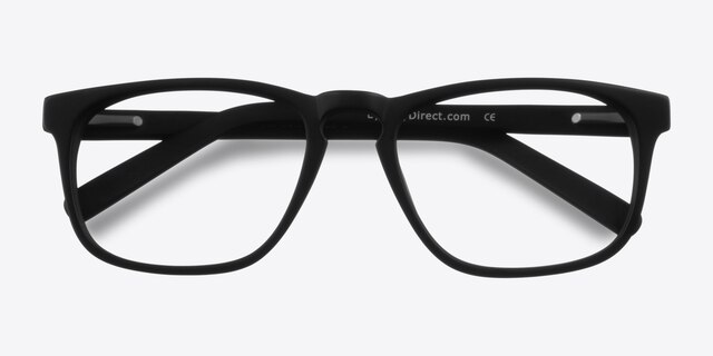 Rhode Island Matte Black AcetateEyeglass Frames from EyeBuyDirect, Closed View