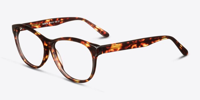 Sofia Tortoise AcetateEyeglass Frames from EyeBuyDirect, Angle View
