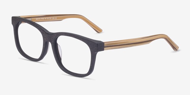 White Pine Black AcetateEyeglass Frames from EyeBuyDirect, Angle View