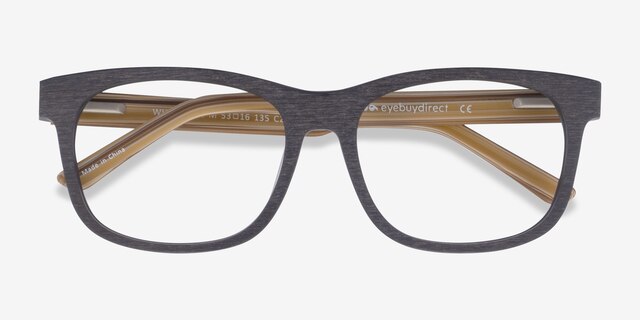 White Pine Black AcetateEyeglass Frames from EyeBuyDirect, Closed View