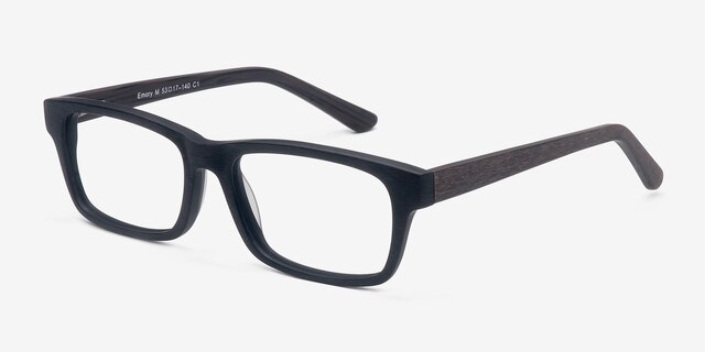 Emory Black PlasticEyeglass Frames from EyeBuyDirect, Angle View