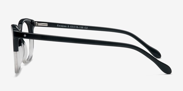 Escapee Black & Clear AcetateEyeglass Frames from EyeBuyDirect, Side View