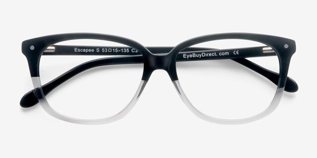 Escapee Black & Clear AcetateEyeglass Frames from EyeBuyDirect, Closed View