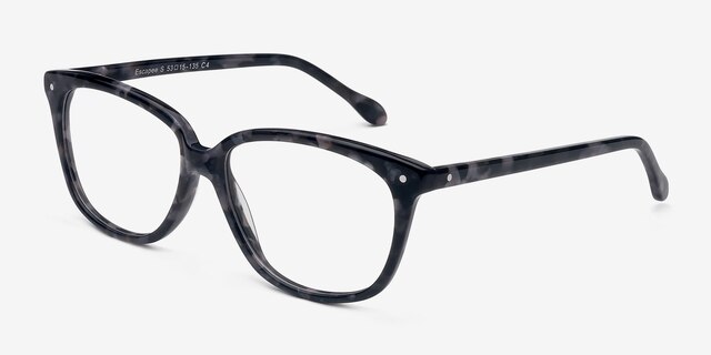 Escapee Gray Floral AcetateEyeglass Frames from EyeBuyDirect, Angle View