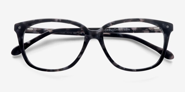 Escapee Gray Floral AcetateEyeglass Frames from EyeBuyDirect, Closed View