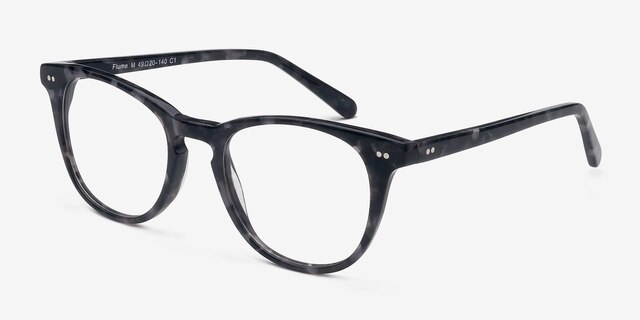 Flume Gray Floral AcetateEyeglass Frames from EyeBuyDirect, Angle View
