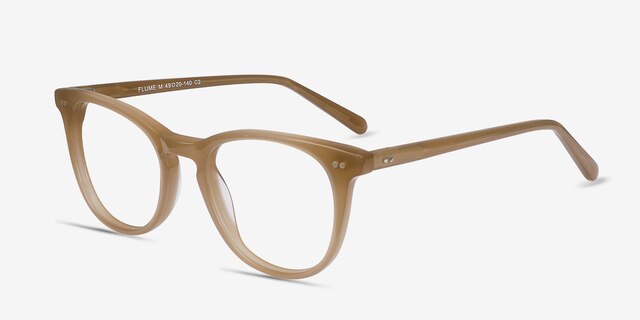 Flume Taupe AcetateEyeglass Frames from EyeBuyDirect, Angle View