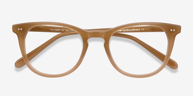 Flume Taupe AcetateEyeglass Frames from EyeBuyDirect, Closed View