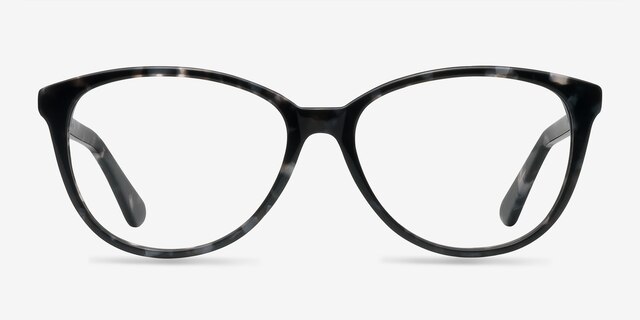 Hepburn Gray Floral AcetateEyeglass Frames from EyeBuyDirect, Front View