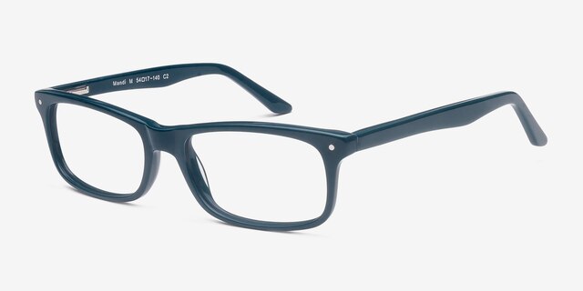 Mandi Teal AcétateMontures de lunettes de vue d'EyeBuyDirect, Vue d'Angle