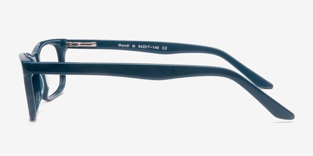 Mandi Teal AcétateMontures de lunettes de vue d'EyeBuyDirect, Vue de Côté