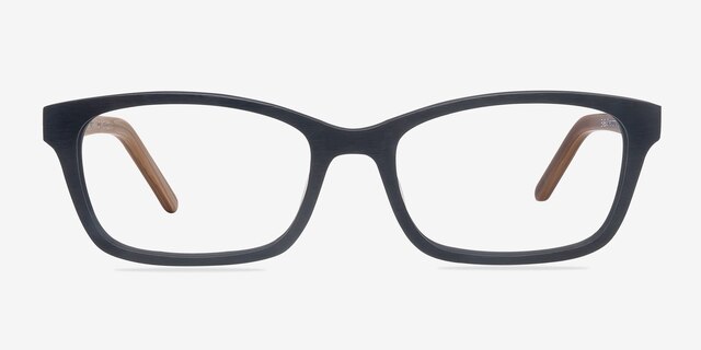 Mesquite Black Yellow AcetateEyeglass Frames from EyeBuyDirect, Front View