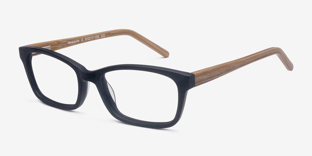 Mesquite Black Yellow AcetateEyeglass Frames from EyeBuyDirect, Angle View