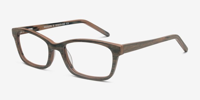 Mesquite Brown AcetateEyeglass Frames from EyeBuyDirect, Angle View