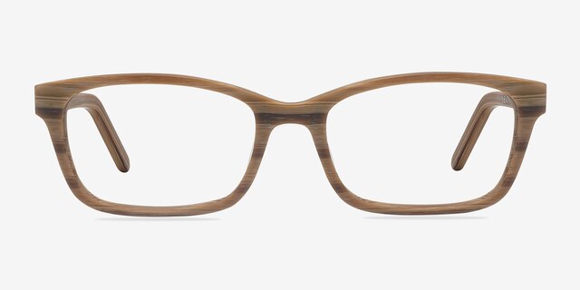 Mesquite Brown Striped AcetateEyeglass Frames from EyeBuyDirect, Front View