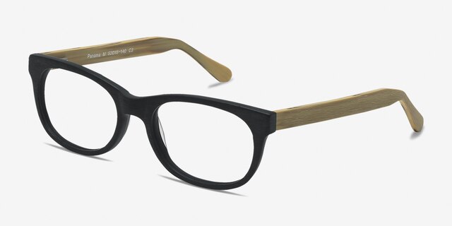 Panama Black AcetateEyeglass Frames from EyeBuyDirect, Angle View