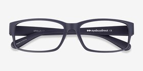 Apollo Matte Navy Plastique Montures de lunettes de vue d'EyeBuyDirect, Vue Rapprochée