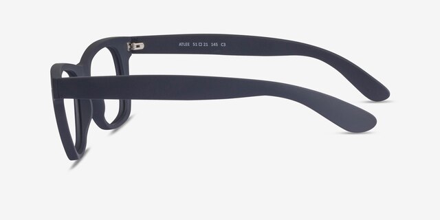 Atlee Matte Navy PlasticEyeglass Frames from EyeBuyDirect, Side View