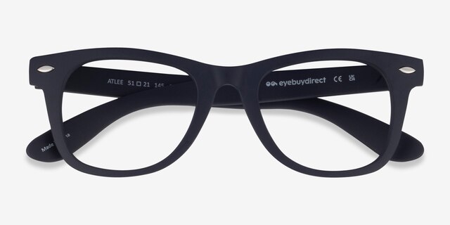 Atlee Matte Navy PlasticEyeglass Frames from EyeBuyDirect, Closed View
