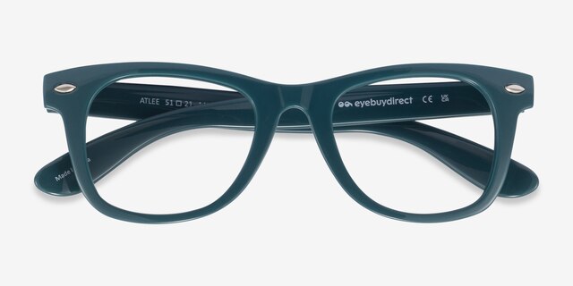 Atlee Green PlasticEyeglass Frames from EyeBuyDirect, Closed View