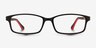 Broad Black PlasticEyeglass Frames from EyeBuyDirect, Front View