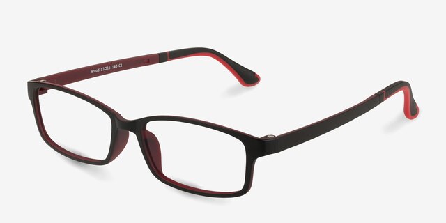 Broad Black PlasticEyeglass Frames from EyeBuyDirect, Angle View